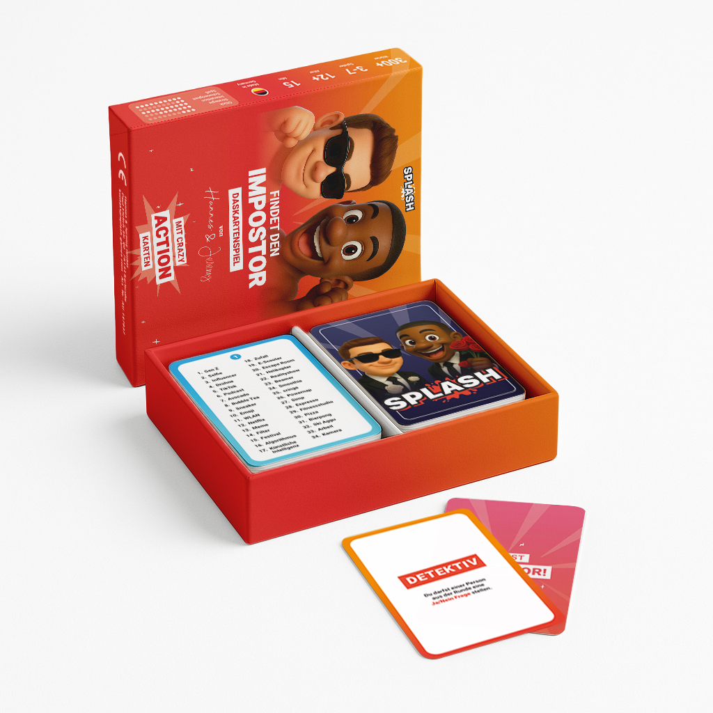 IMPOSTOR KARTENSPIEL von SPLASH von Hannes und Jeremy – Splash Kartenspiel